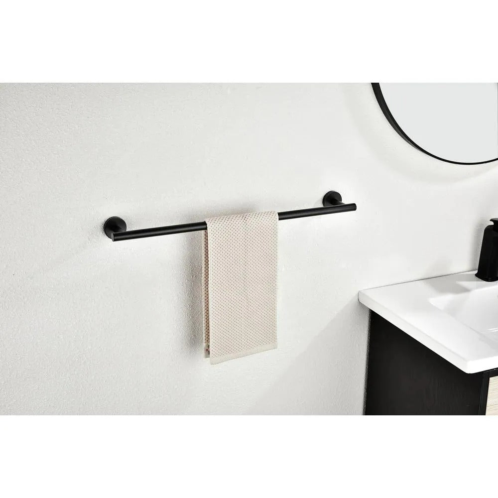 6-Piece Bath Hardware Set, Towel Bar, Toilet Paper Holder, Towel Hook in Matte Black