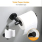 6-Piece Bath Hardware Set, Towel Bar, Toilet Paper Holder, Towel Hook in Matte Black