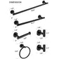 6-Piece Bath Hardware Set, Towel Bar, Toilet Paper Holder, Towel Hook in Matte Black