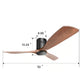 52 in. Indoor Matte Black Ceiling Fan with Remote and Downrod Included