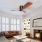 52 in. Indoor Matte Black Ceiling Fan with Remote and Downrod Included