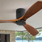 52 in. Indoor Matte Black Ceiling Fan with Remote and Downrod Included