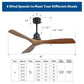 52 in. Indoor Matte Black Ceiling Fan with Remote and Downrod