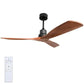 52 in. Indoor Matte Black Ceiling Fan with Remote and Downrod