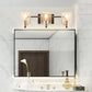 23 in. 3-Lights Matte Black Vanity Light with Clear Glass Shade