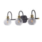 22 in. 3-Lights Matte Black Vanity Light with Frosted Glass Shade