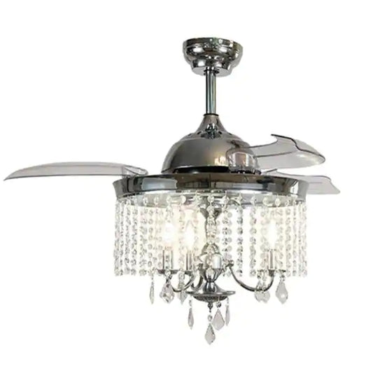 42 in. Indoor Silver Ceiling Fan with Light with Remote Control