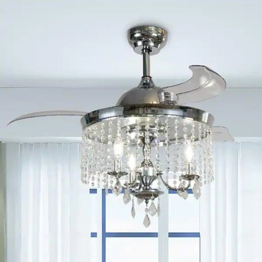 42 in. Indoor Silver Ceiling Fan with Light with Remote Control