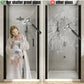 32-33 1/4'' in. W x 72 in. H Pivot Swing Minimalist Frameless Shower Door Matte Black Clear Glass