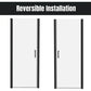 34-35 1/2'' in. W x 72 in. H Pivot Swing Minimalist Frameless Shower Door Matte Black Clear Glass