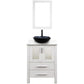 24 in. W x 19 in. D x 32.3 in. H Single Sink Bath Vanity in White with White Wood Top and Mirror