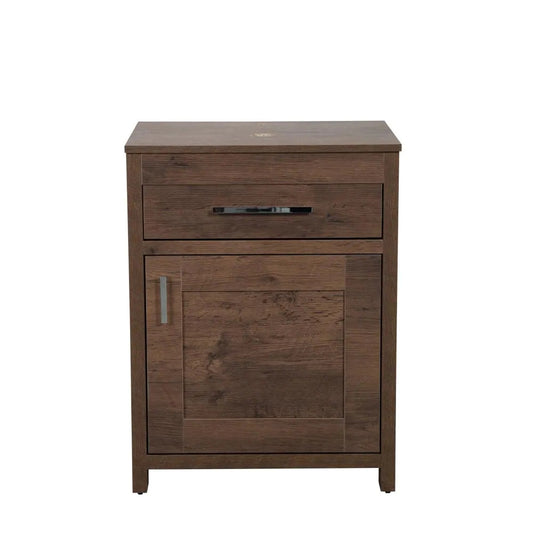 23.6 in. W x 18.1 in. D x 31.5 in. H Bath Vanity in Brown with MDF Wood Top in Brown