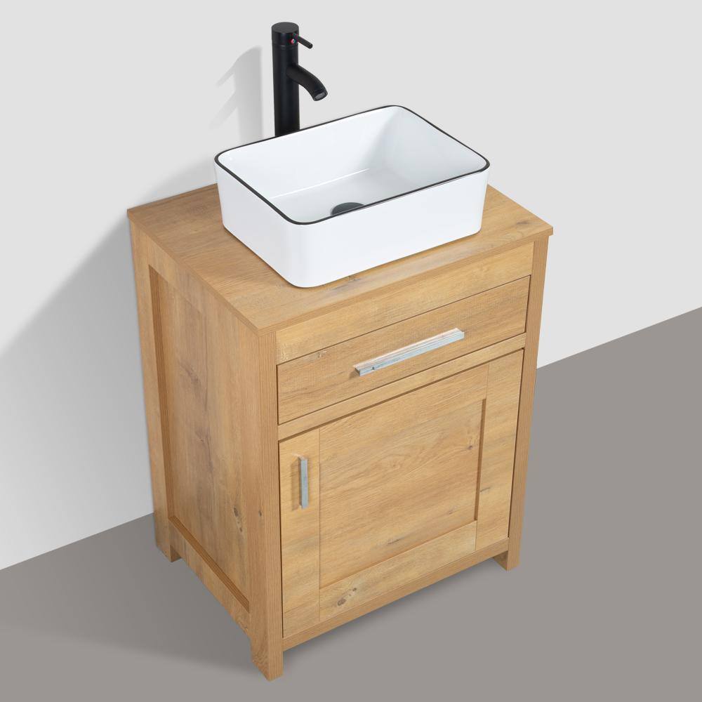 23.6 in. W x 18.1 in. D x 31.5 in. H Bath Vanity in Yellow with MDF Wood Top in Yellow