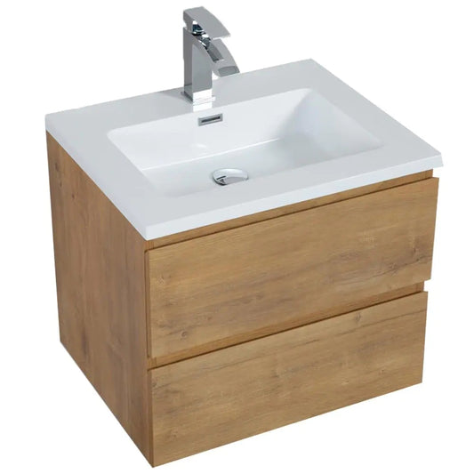 23.6 in. W x 18.9 in. D x 19.7 in. H Bath Vanity in Yellow with White Ceramic Top