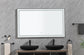 36"*24"LED Rectangular Black Framed Anti-Fog Bathroom Mirror Front Light