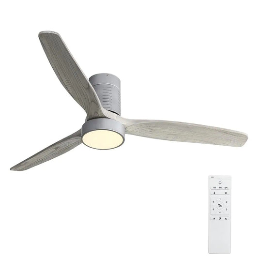 52 in. Intergrated LED Indoor White Ceiling Fan with Light and Remote Include Light Kit